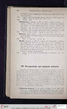 III. Portugiesische und spanische Literatur (Nr. 7744 - 7747)