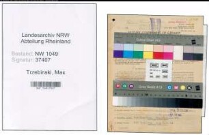 Entnazifizierung Max Trzebinski , geb. 28.07.1898 (Geschaeftsfuehrer)