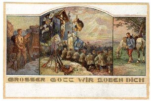 Neujahrs-Karten: Großer Gott wir loben Dich, o.Nr.: (Feldgottesdienst, wie oben bei Neujahrskarten 3691)