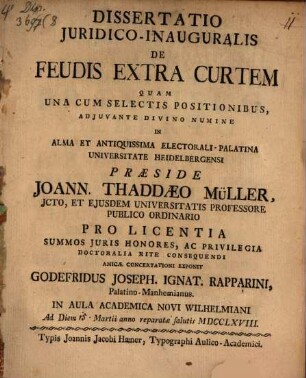 Diss. iur. inaug. de feudis extra curtem