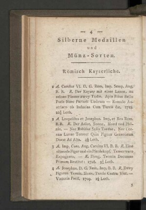 Silberne Medaillen und Münz - Sorten