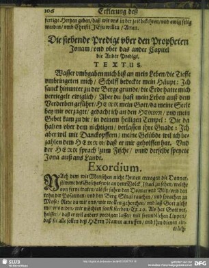 Die siebende Predigt uber den Propheten Jonam, und uber das ander Capitel die Ander Predigt
