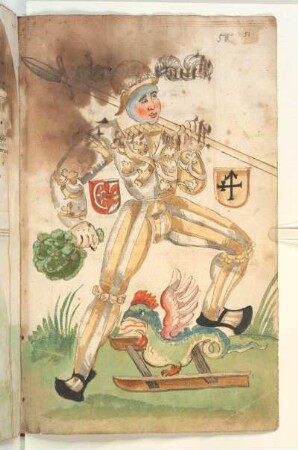Schembartläufer mit Wappen und Hölle: Basilisk, 1507