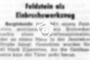 Feldstein als Einbruchswerkzeug