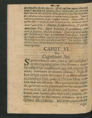 Caput VI. De Cognitione Sui.