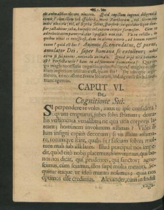Caput VI. De Cognitione Sui.