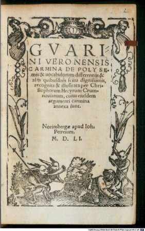 Carmina de polysemis et vocabulorum differentiis
