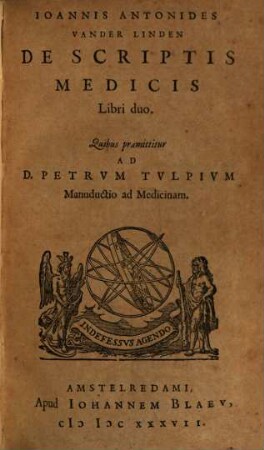 De Scriptis medicis ... libri duo