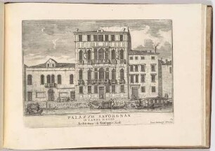 Palazzo Savorgnan in Canal Regio (Der Palazzo Savorgnan in Venedig, Bl. 89 der Folge "Le Fabriche, e Vedute di Venetia")