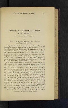 Farming in Western Canada