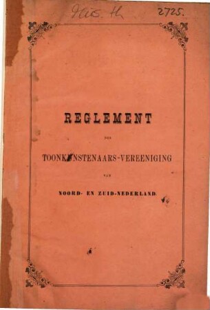 Reglement der Toonkunstenaars-Vereeniging van Noord- en Zuid-Nederland