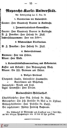 Großh. Universitäts=Behörden