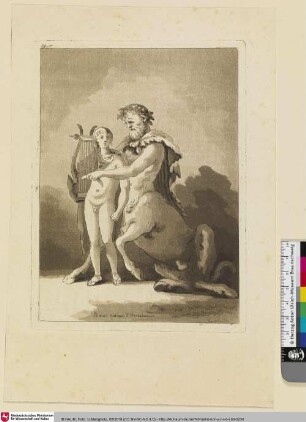 Peinture antique d'Herculanum; [Harfe spielender Zentaur]