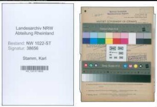 Entnazifizierung Karl Stamm , geb. 12.11.1897 (Zugfuehrer)