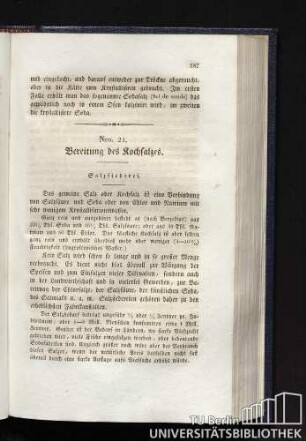 Nro. 21. Bereitung des Kochsalzes.