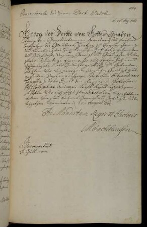 Beförderung des außerordentlichen Professors Thompson zum ordentlichen Professor der Philosophie.
