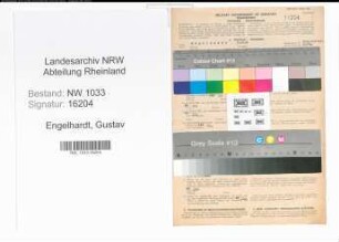 Entnazifizierung Gustav Engelhardt , geb. 30.09.1892 (Verw.Beamter)