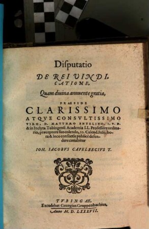 Disp. de rei vindicatione
