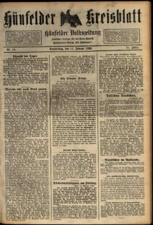 Ausgabe vom Donnerstag, den 11. Februar 1926.