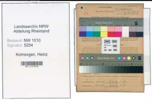 Entnazifizierung Heinz Kolmorgen , geb. 27.06.1921 (Kraftfahrzeugmeister)