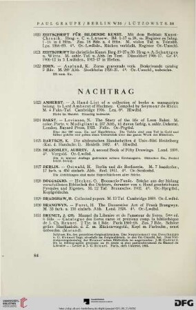 Nachtrag (Nr. 1023-1065)