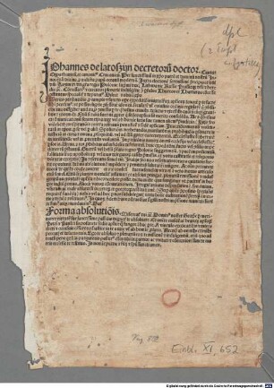 Forma confessionalis et absolutionis pro contributione ad opus expeditionis contra Turcos