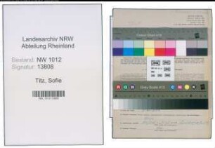 Entnazifizierung Sofie Titz , geb. 11.03.1901 ()