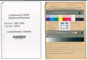 Entnazifizierung Valentin Lewandowski , geb. 02.02.1892 (Kaufmaennischer Angestellter)