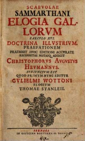 Scaevolae Sammarthani Elogia Gallorum saecula XVI doctrina illustrium