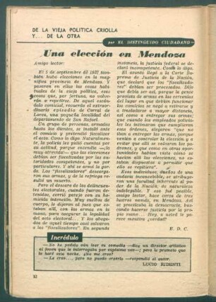 Una elección en Mendoza : De la vieja política criolla y ... de la otra