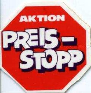 Aufkleber gegen Preiserhöhungen