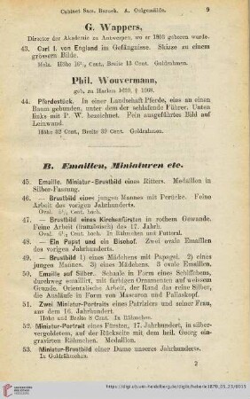 B. Emaillen, Miniaturen etc (Nr. 45 - 66)