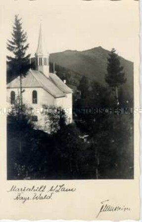 Ansicht der Kirche Mariahilf bei Lam im Bayrischen Wald