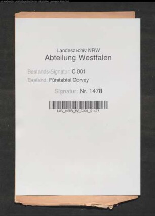 Aufzeichnung über Ereignisse im Stift Corvey