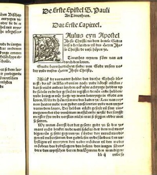 De Erste Epistel S. Pauli An Timotheon.