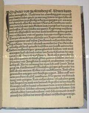 Nachdruck einer Bergwerksordnung von 1515