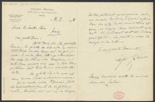 Brief an B. Schott's Söhne : 04.02.1914
