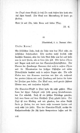 69 Wandsbeck, d. 2. Januar 1801.
