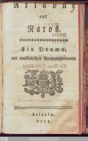 Ariadne auf Naxos : Ein Drama, mit musikalischen Accompagnements