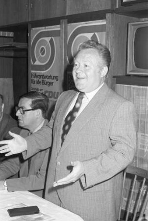 Kommunal- und Ortschaftsratswahl am 22. Juni 1980. Kontaktgespräch der Karlsruher CDU in der Festhalle Durlach