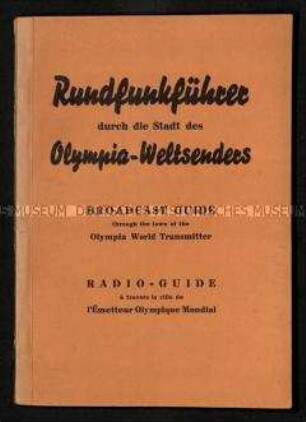 Mehrsprachige Broschüre mit Informationen für den Rundfunk zu den Olympischen Spielen in Berlin 1936