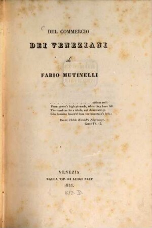 Del Commercio dei Veneziani