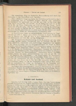 4. Abschnitt. Kolonie und Ausland.