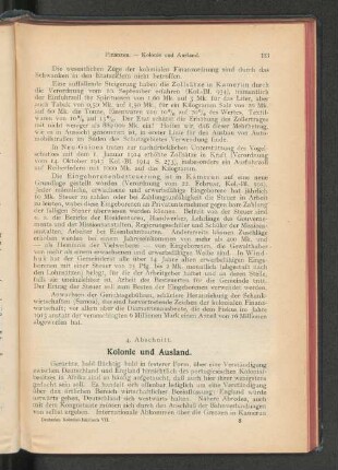 4. Abschnitt. Kolonie und Ausland.