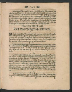 Sechster Abschnitt. Von denen Bürgerlichen Rechten