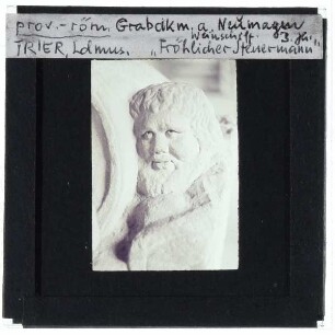 Römische Plastik, Neumagener Weinschiff : Detail, fröhlicher Steuermann