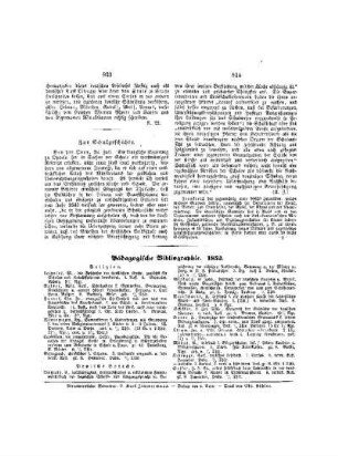 Pädagogische Bibliographie : 1852