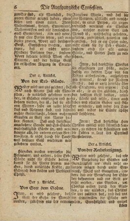 Der 2. Artickel. Von der Erb-Sünde.