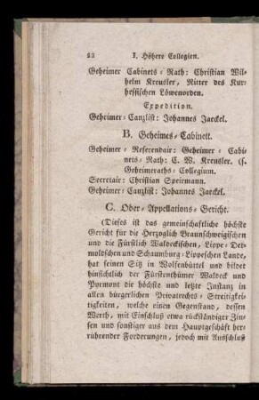 B. Geheimes=Cabinett.