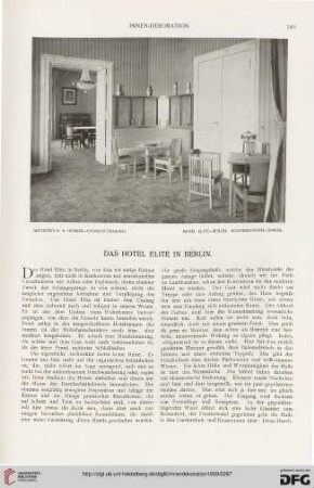 Das Hotel Elite in Berlin